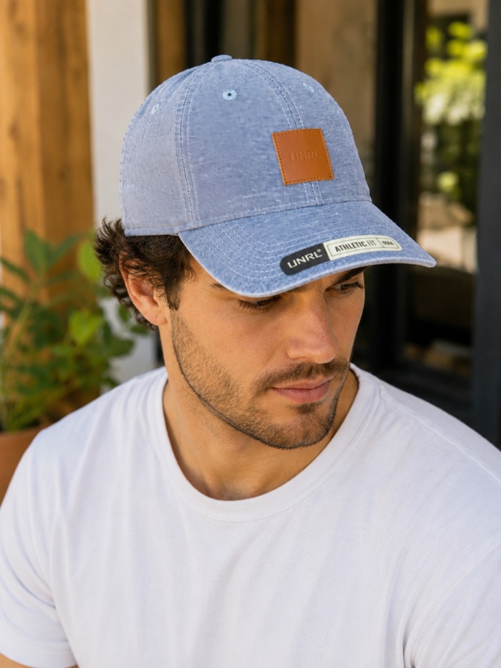 UNRL Journeyman Athletic Fit Blue/Grey Chambray Hat OSFA NWT